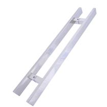 Puxador inox retangular duplo 40cm 30x10