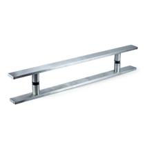 Puxador Inox Retangular para Portas 45cm comprimento por 30cm entre furos Escovado