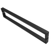 Puxador Inox U Para Porta Pivotante Preto Fosco 90cm - Cromoshop