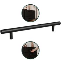 Puxador Italy Line IL 814-160 Inox 160mm Preto Para Móveis Puxador Italy Line IL 814-160 Inox 160mm Preto Para Móveis