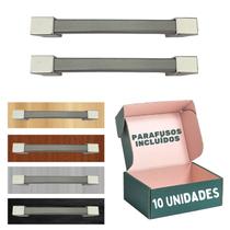 Puxador Kankun 128mm Armário/gaveta Cinza/cromado - 10 Unid. Puxador Kankun 128mm Armário/gaveta Cinza/cromado - 10 Unid.