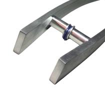Puxador moderno porta madeira/vidro 60cm curvo