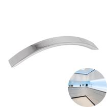 Puxador Móveis Metal Alumínio Cromado Brilho Grande Meia Lua Portas Gavetas Furação 448mm 50cm Comprimento Modelo 238