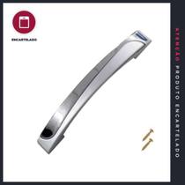 Puxador P&J Hamburgo 128mm com 1 Unidade em Alumínio Fosco e Cromado - Código 442607 Puxador P&J Hamburgo 128mm com 1 Unidade em Alumínio Fosco e Cromado - Código 442607