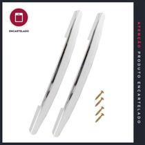 Puxador P&J São Francisco 192/224mm Cromado ABS Kit com 2 Peças - Código 407798 Puxador P&J São Francisco 192/224mm Cromado ABS Kit com 2 Peças - Código 407798
