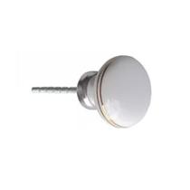Puxador P/Moveis Botões Filete Dourado BRANCO Ponto