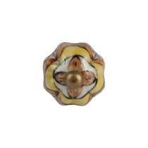 Puxador P/Moveis Ceramica Floral Amarelo/Laranja 003160 Colorido Ponto Puxador P/Moveis Ceramica Floral Amarelo/Laranja 003160 Colorido Ponto