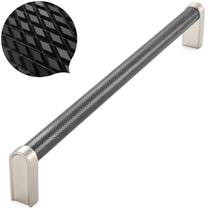 Puxador para armário KOOFIZO estriado preto e níquel 22,4 cm Puxador para armário KOOFIZO estriado preto e níquel 22,4 cm
