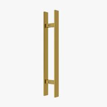 Puxador para porta dourado gold duplo inox pivotante correr italy line df926 60 cm (600 mm) barra chata