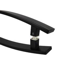 Puxador Para Porta Duplo Em Aço Inox Curvo 40cm Preto Puxador Para Porta Duplo Em Aço Inox Curvo 40cm Preto