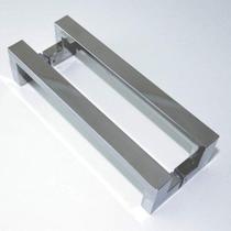 Puxador para Porta Duplo em Inox Tokyo 40cm Geris Prata