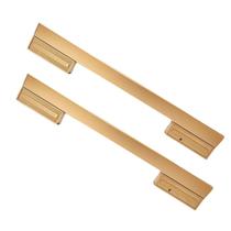 Puxador para porta minimalist duplo 300mm (30cm) dourado matte fosco zp2535.300.955