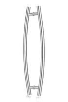 Puxador para Porta Tubular Curvo Arco 60 cm Escovado