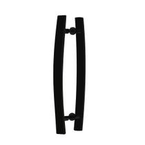 Puxador Para Portas Madeira / Vidro Alumínio Curvo Preto - 60 CM