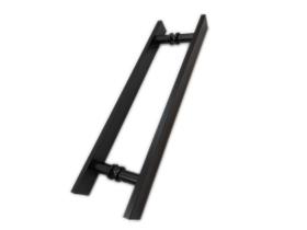 Puxador para portas reto barra chata 40x30 cm - Preto Puxador para portas reto barra chata 40x30 cm - Preto