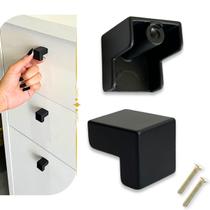 Puxador Pequeno Preto Fosco Ideal para Móveis, 12 unidades, Ambiente Minimalista em seu Lar Puxador Pequeno Preto Fosco Ideal para Móveis, 12 unidades, Ambiente Minimalista em seu Lar