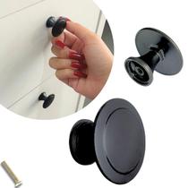 Puxador Ponto com Relevo Preto Fosco para Armário de Cozinha, Guarda Roupa, Gavetas, Kit 2 unidades