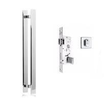 Puxador Porta Barra reto 70cm + fechadura Regulável