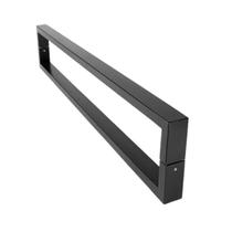 Puxador porta duplo alça 600 mm (60 cm) inox preto fosco 40x20 mm madeira vidro e aluminio