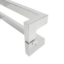 Puxador Porta Duplo Em Aço Inox 40cm Modelo Solution
