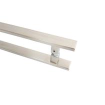 Puxador Porta Duplo Em Aço Inox 50cm Modelo Flat Economy