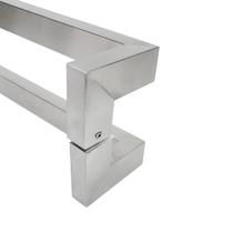 Puxador Porta Duplo Em Aço Inox 60cm Modelo Solution