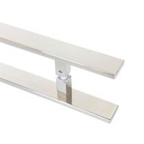 Puxador Porta Duplo Em Aço Inox 70Cm Modelo Flat