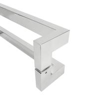 Puxador Porta Duplo Em Aço Inox 80Cm Modelo Solution