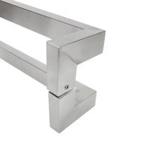 Puxador Porta Duplo Em Aço Inox 80cm Modelo Solution