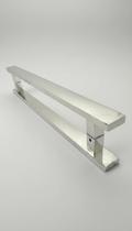 Puxador Porta Inox Retangular 80cm Polido Duplo
