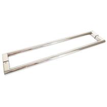 Puxador Porta Pivotante Madeira Vidro Inox Slim 80cm