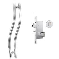 Puxador Porta tubo curvo S 50 cm + fechadura bico papagaio Puxador Porta tubo curvo S 50 cm + fechadura bico papagaio