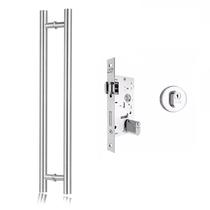 Puxador Porta tubo reto 60cm + Fechadura regulável Po