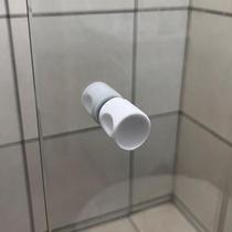 Puxador Porta Vidro Box Banheiro Branco Redondo Discreto Puxador Porta Vidro Box Banheiro Branco Redondo Discreto