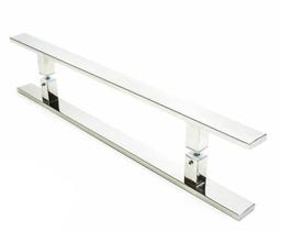 Puxador Portas Duplo Aço Inox Polido Clean 70 cm para portas: pivotantes/madeira/vidro temperado/porta alumínio e portões