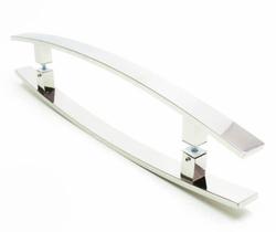 Puxador Portas Duplo Aço Inox Polido Lugui 60 cm para portas: pivotantes/madeira/vidro temperado/porta alumínio e portões