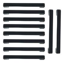 Puxador preto para porta de guarda roupa 25,6cm entre furos 10 peças - Ferragens pra moveis SP