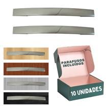 Puxador Quebec 160mm Armário/gaveta Cinza - 10 Unidades