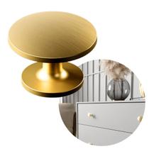 Puxador Redondo Ponto Botão 24mm Dourado Escovado P/ Móveis