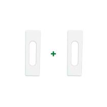 Puxador retangular adesivo para armários, box, portas e janelas de correr Branco - 2 unidades