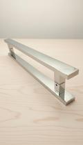 Puxador Retangular Inox Duplo 40cm