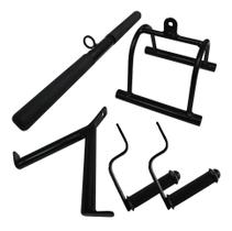 Puxador Reto Triceps Estribo Musculação Kit Academia Puxador Reto Triceps Estribo Musculação Kit Academia