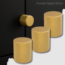 Puxador Rigato Ponto Dourado Escovado Fosco 20mm Gaveteiro Armário Móveis Elegante Moderno