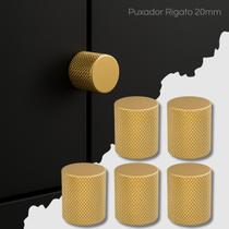 Puxador Rigato Ponto Dourado Escovado Fosco 20mm Gaveteiro Armário Móveis Elegante Moderno