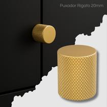 Puxador Rigato Ponto Dourado Escovado Fosco 20mm Gaveteiro Armário Móveis Elegante Moderno