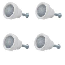 Puxador simples box banheiro acrilico branco pia kit 4 pcs Puxador simples box banheiro acrilico branco pia kit 4 pcs