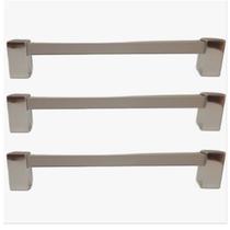 Puxador Tubo Quadrado 256mm Cromado / Anodizado 03 Peças