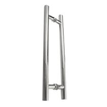 Puxador Tubular Aço Inox Redondo 45 Cm Porta Vidro Temperado