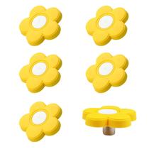 Puxadores AUXBC Flor Amarela em Borracha Macia 4,7 x 4,7 x 2,3 cm Puxadores AUXBC Flor Amarela em Borracha Macia 4,7 x 4,7 x 2,3 cm