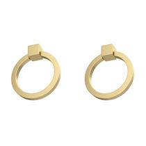 Puxadores de anel para armário RZDEAL em latão maciço, dourado escovado, 2 peças Puxadores de anel para armário RZDEAL em latão maciço, dourado escovado, 2 peças